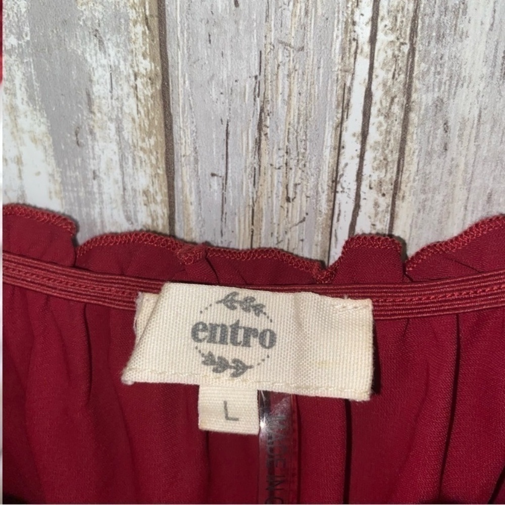 Entro Red Puff Sleeve Mesh Bodysuit - Picture 5 of 6